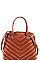 Nicole Lee Chevron Pattern Smooth Textured Satchel with Long Strap JYP-14075