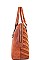 Nicole Lee Chevron Pattern Smooth Textured Satchel with Long Strap JYP-14075