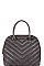 Nicole Lee Chevron Pattern Smooth Textured Satchel with Long Strap JYP-14075