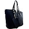 V-Shape Metal Accent Shopping Quality Tote