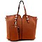 V-Shape Metal Accent Shopping Quality Tote