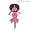 Cryatal Pink Ribbon Afro Queen Magic Pin