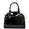 Obama Magazine Print Dome Stoned Satchel with Wallet 2 in 1 Set LU-PA0037