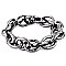 PB0320-LP Hammered Textured Metal Clinked Chain Elastic Bracelet