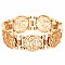 PB0810-LP Metal Filigree Wire Wrap Elastic Bracelet