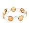 Stylish Multi-colored Geometric Round Metal Elastic Bracelet MH-PB0889