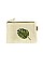 Leaf Print Canvas Pouch