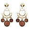 PE1400-LP Metal Wood Geometric Statement Earring