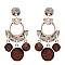 PE1400-LP Metal Wood Geometric Statement Earring