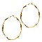 PE1444-LP Twisted Textured Metal Hoop Earring