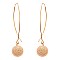 Textured Metal Ball Long Fish Hook Earring