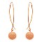 Textured Metal Ball Long Fish Hook Earring