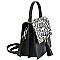 Fashion Flap Crossbody Satchel with Ring Tassel Accent