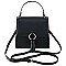 Fashion Flap Crossbody Satchel with Ring Tassel Accent