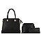 Classy 3 in 1 Hardware Metal Accent Satchel Wallet Set