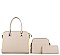 Classy 3 in 1 Hardware Metal Accent Satchel Wallet Set