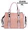 BUCKLE ACCENT CROC PRINT SATCHEL BAG