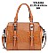 BUCKLE ACCENT CROC PRINT SATCHEL BAG