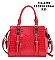 BUCKLE ACCENT CROC PRINT SATCHEL BAG