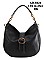 STYLISH BUCKLE ACCENT TEXTURED PU LEATHER SHOULDER SATCHEL BAG