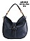 STYLISH BUCKLE ACCENT TEXTURED PU LEATHER SHOULDER SATCHEL BAG