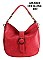 STYLISH BUCKLE ACCENT TEXTURED PU LEATHER SHOULDER SATCHEL BAG