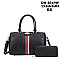 2 IN 1 TOP HANDLE STRIPED QUEEN BEE SATCHEL WALLET SET