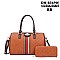 2 IN 1 TOP HANDLE STRIPED QUEEN BEE SATCHEL WALLET SET