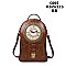 Functional Clock Face Convertible Grab Bag Backpack Shoulder Handbag