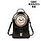 Functional Clock Face Convertible Grab Bag Backpack Shoulder Handbag