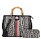 large size leopard bamboo handle satchel