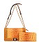 2 In 1 Croc Shoulder -Cross-Body Bag with Wallet