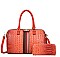 Queen Bee Stripe Croc Alligator 2-in-1 Boston Satchel with Wallet