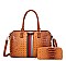 Queen Bee Stripe Croc Alligator 2-in-1 Boston Satchel with Wallet