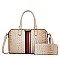 Queen Bee Stripe Croc Alligator 2-in-1 Boston Satchel with Wallet