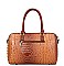 Queen Bee Stripe Croc Alligator 2-in-1 Boston Satchel with Wallet