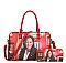 Magazine Print Kamala Harris Satchel Bag With Wallet