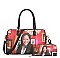 Magazine Print Kamala Harris Satchel Bag With Wallet