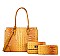 3 IN 1 Alligator Satchel - Cross-Body Set With Wallet