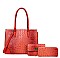 3 IN 1 Alligator Satchel - Cross-Body Set With Wallet