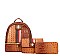 Pearl Bee Accent Striped 3 in 1 Alligator Backpack Set