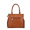 3 IN 1 Ostrich Satchel - Cross-Body Set With Wallet