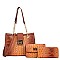 3 IN 1 Croc Chained Satchel - Cross-Body Set With Wallet