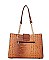 3 IN 1 Croc Chained Satchel - Cross-Body Set With Wallet