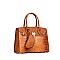 4 IN 1 Crocodile Embossed Padlock Accent Satchel - Cross body & Wallet Set