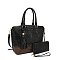 2- in 1 Crocodile Satchel Set With Wallet