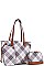PLAID CHECK SHOPPER AND CROSS BODY 3 IN 1 SET