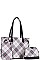 PLAID CHECK SHOPPER AND CROSS BODY 3 IN 1 SET
