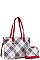 PLAID CHECK SHOPPER AND CROSS BODY 3 IN 1 SET