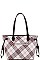 PLAID CHECK SHOPPER AND CROSS BODY 3 IN 1 SET